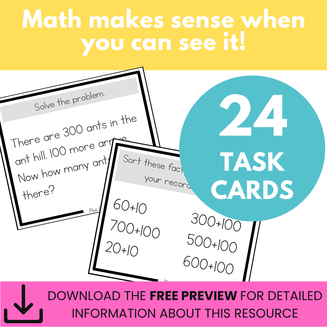 Addition Strategy Task Cards: Plus One and Extensions (Third Grade)