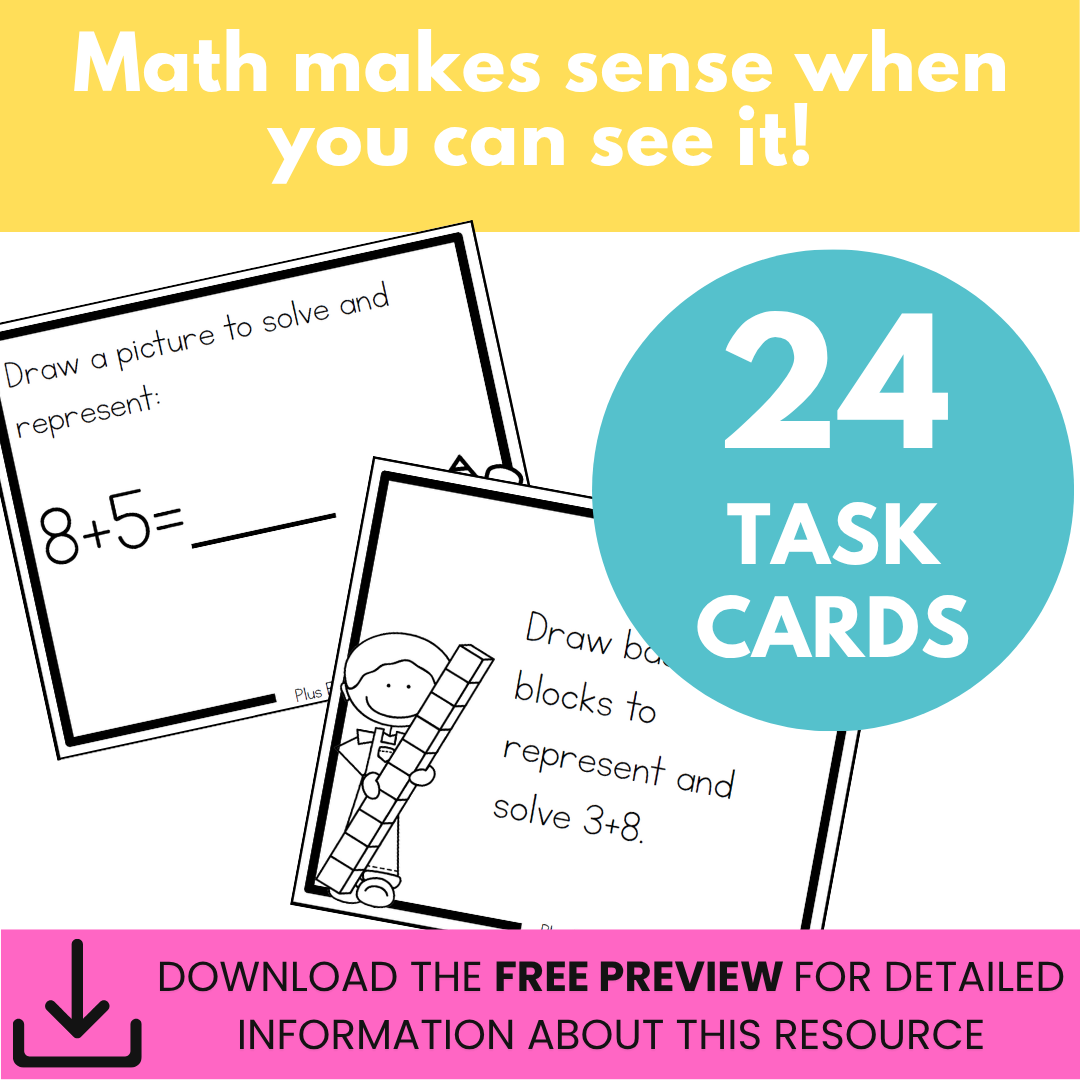 Addition Strategy Task Cards: Plus Eight Facts (Sums to 20)