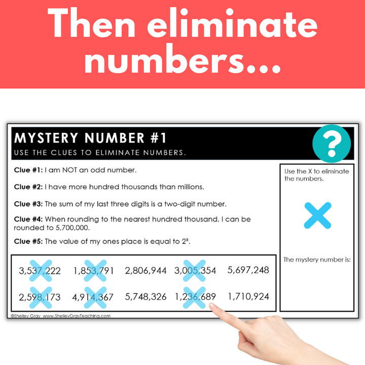 Math Vocabulary 7-Digit Mystery Numbers - Problem-Solving, Morning Work