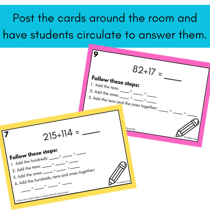 Left-to-Right Addition Around the Room Gallery Walk Bundle