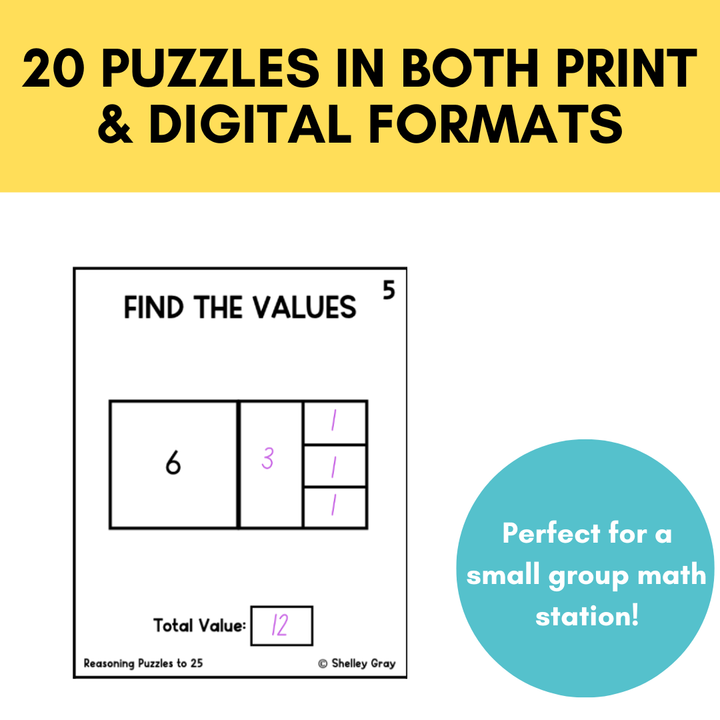 Math Reasoning Puzzles to 25 | Grade 1 Problem Solving & Number Sense