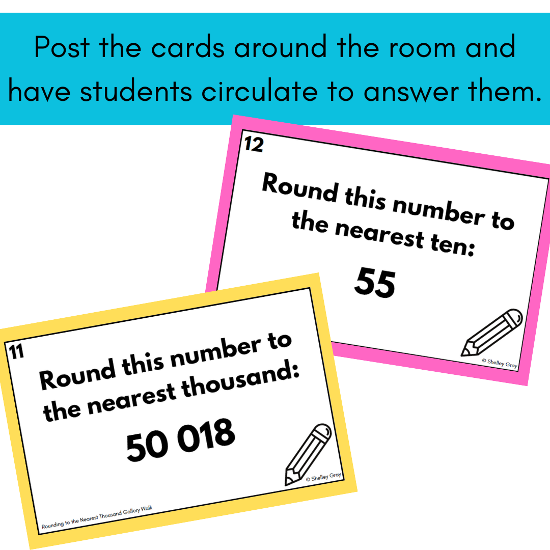 Rounding Numbers - Around the Room Gallery Walk Bundle