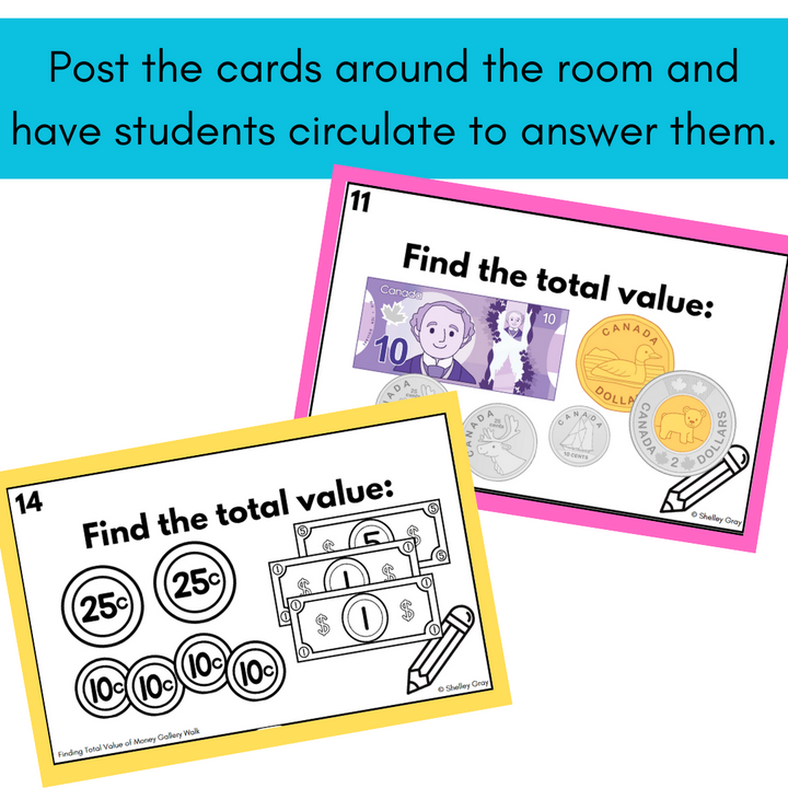 Learning Money Values Money Values Activities - Around the Room Gallery Walk – Shelley Gray ...