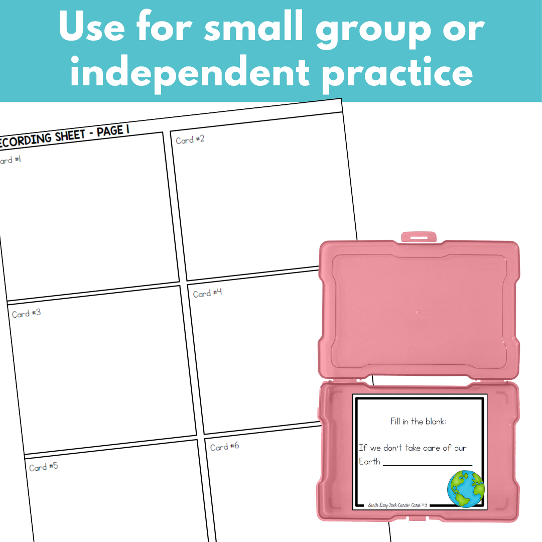 Earth Day Task Cards - April Center or Station Activity