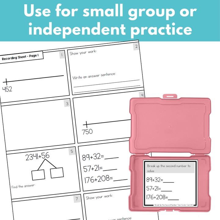 Addition Strategies Task Cards: Fourth Grade Bundle (Sums to 10,000)