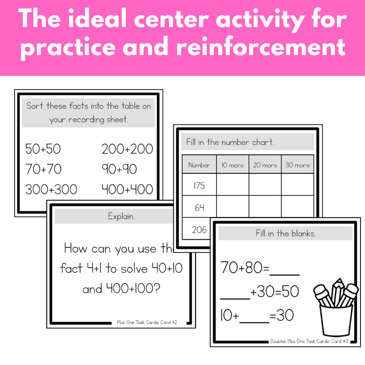 Addition Strategies Task Cards: Third Grade Bundle (Sums to 1000)
