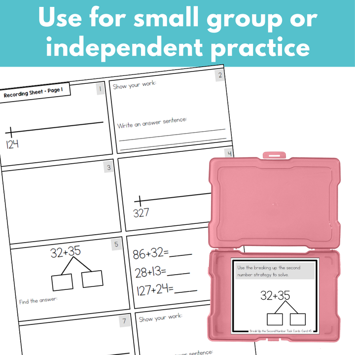 Addition Strategies Task Cards: Third Grade Bundle (Sums to 1000)
