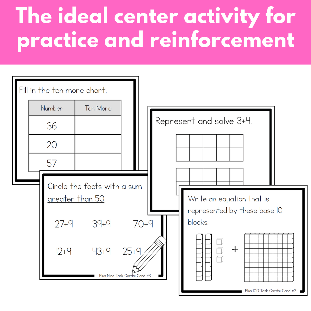 Addition Strategies Task Cards: Second Grade Bundle (Sums to 100)