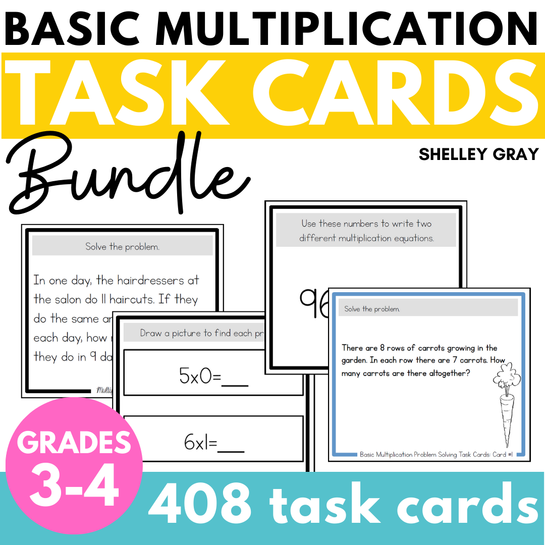 Multiplication Task Cards BUNDLE for Basic Facts