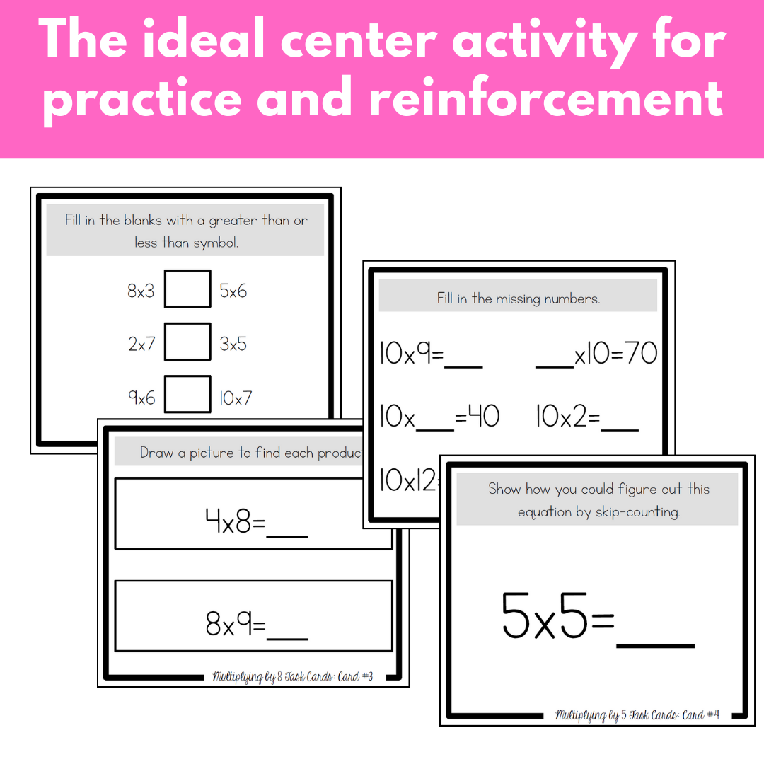 Multiplication Task Cards BUNDLE for Basic Facts