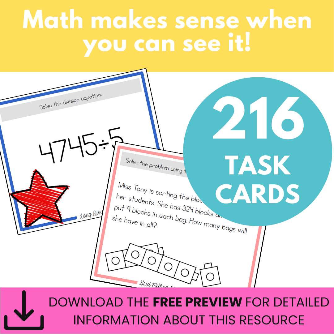 Long Division Task Cards: The Big Bundle