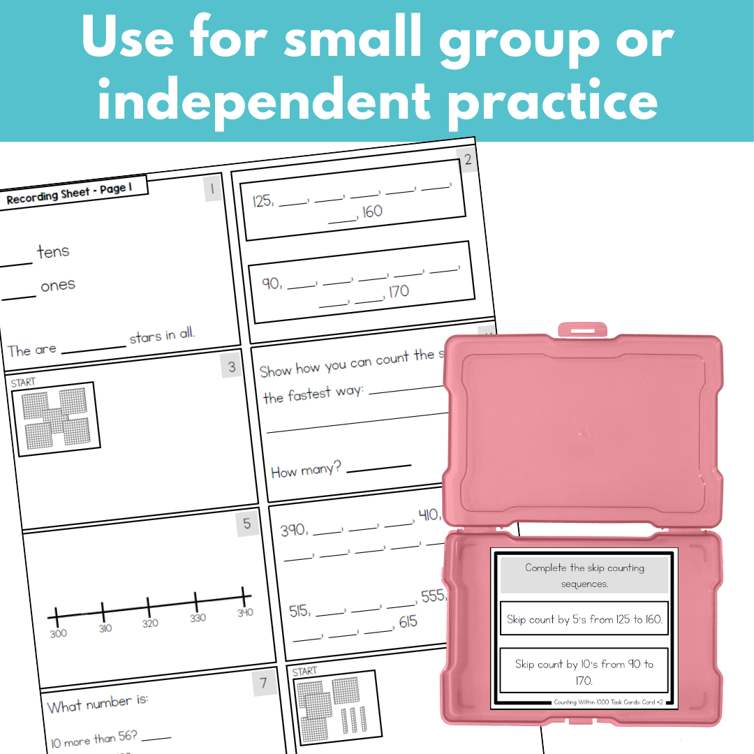2nd Grade Place Value Task Cards - Numbers to 1,000