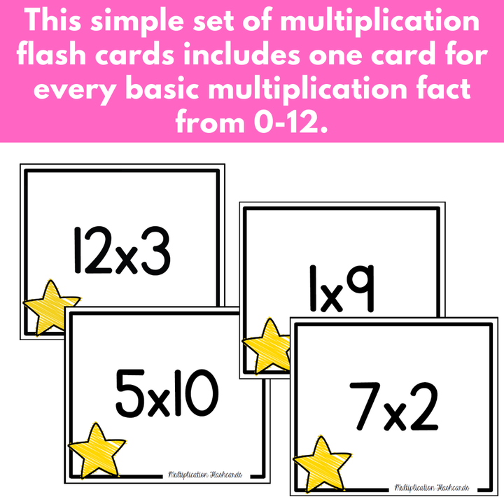 Basic Multiplication Facts Flashcards