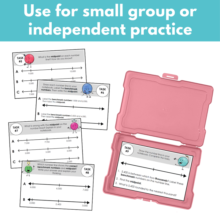 Rounding to the Nearest Thousand Task Cards | Numbers Within 10,000