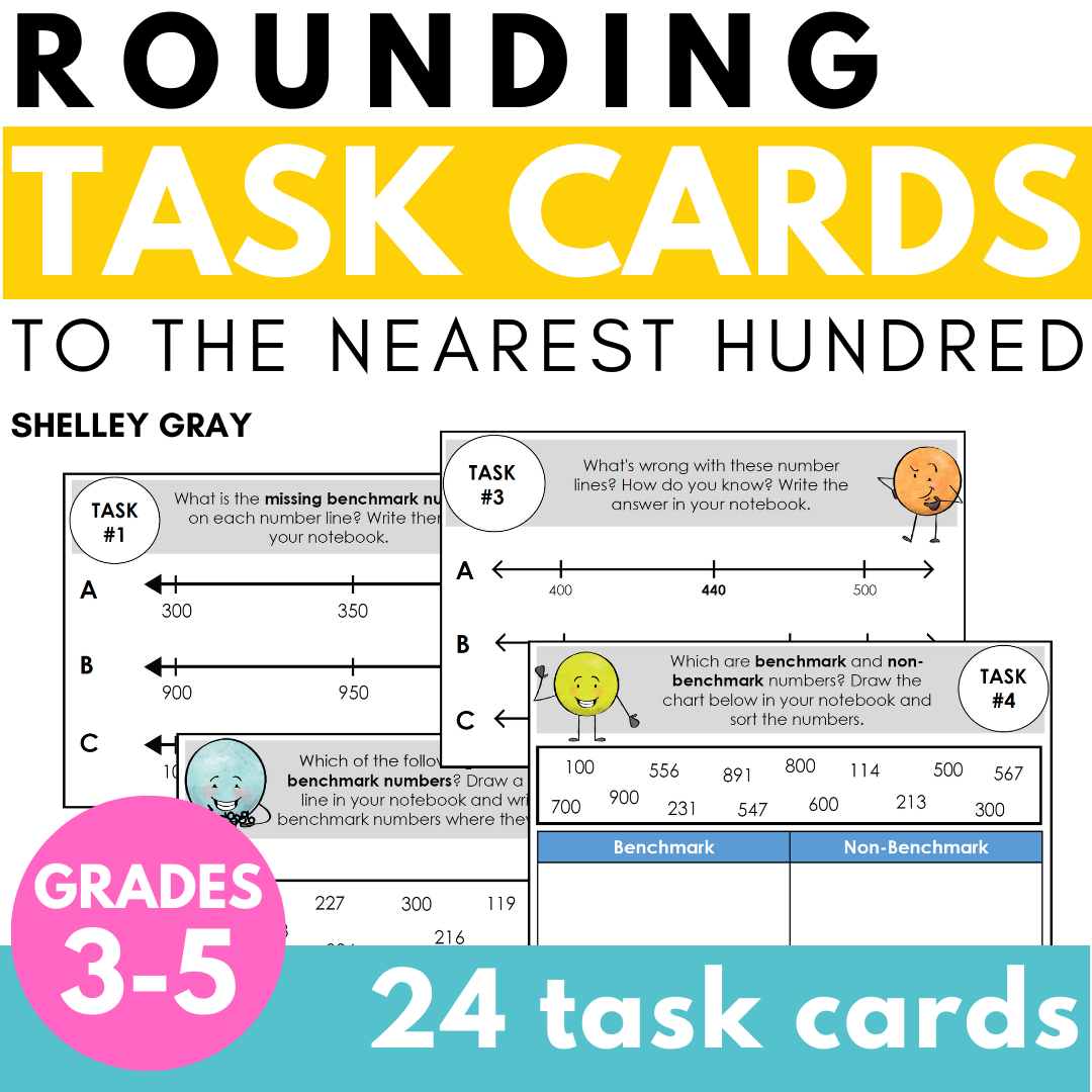 Rounding to the Nearest Hundred Task Cards | Numbers Within 1,000