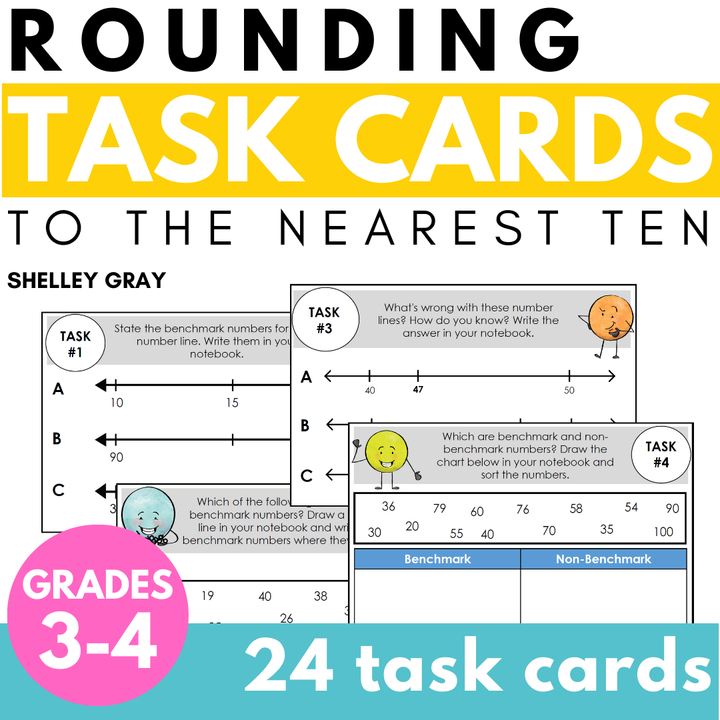 Rounding to the Nearest 10 Task Cards For Numbers to 100