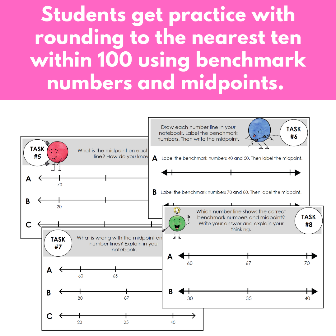 Rounding to the Nearest 10 Task Cards For Numbers to 100