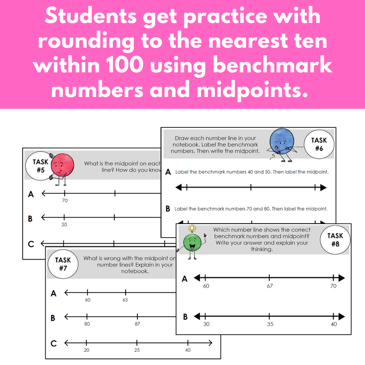 Rounding to the Nearest 10 Task Cards For Numbers to 100