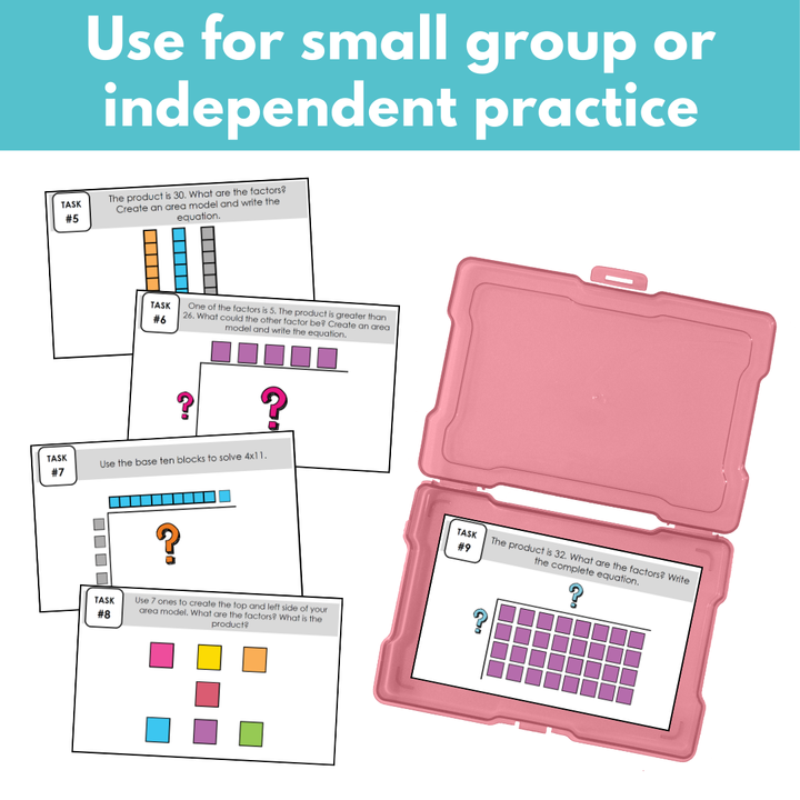 Area Model for Basic Multiplication Facts | Using Base Ten Blocks