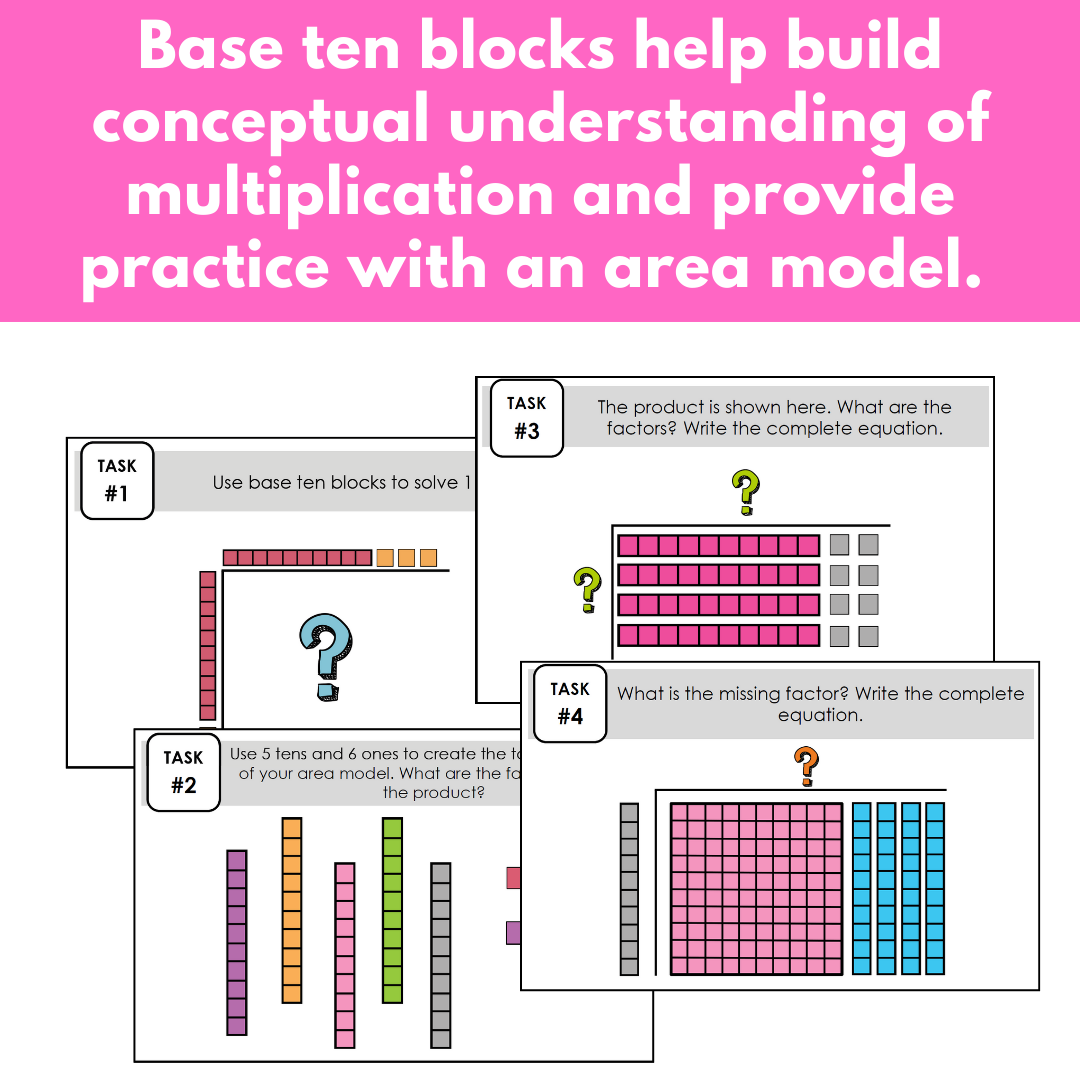 Area Model for Multi-Digit Multiplication | Using Base Ten Blocks