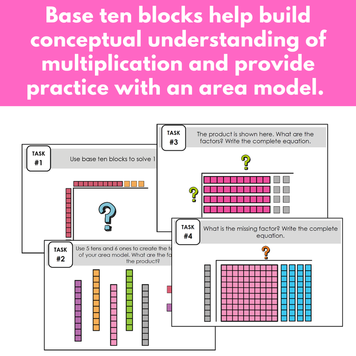 Area Model for Multi-Digit Multiplication | Using Base Ten Blocks
