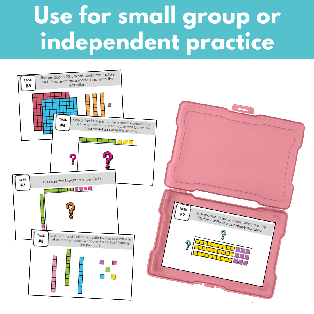 Area Model for Multi-Digit Multiplication | Using Base Ten Blocks