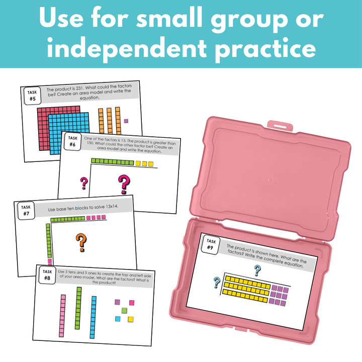 Area Model for Multi-Digit Multiplication | Using Base Ten Blocks