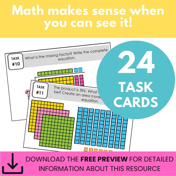 Area Model for Multi-Digit Multiplication | Using Base Ten Blocks