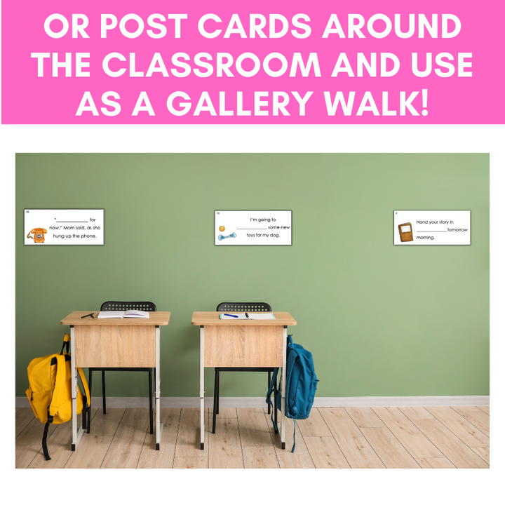 By Buy Bye Homophone Gallery Walk or Task Cards