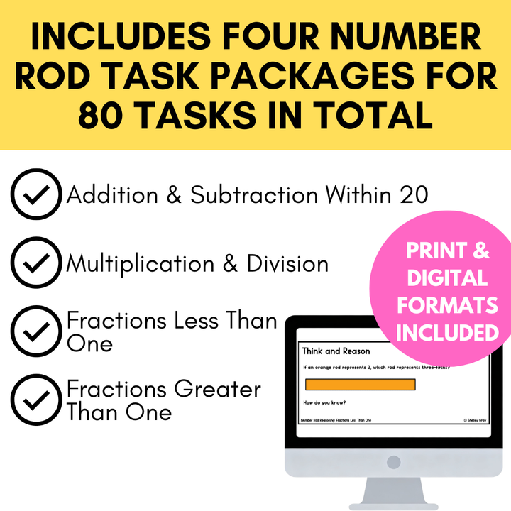 Number Rod (Cuisenaire Rod) Reasoning Tasks Bundle - Math Manipulative Tasks
