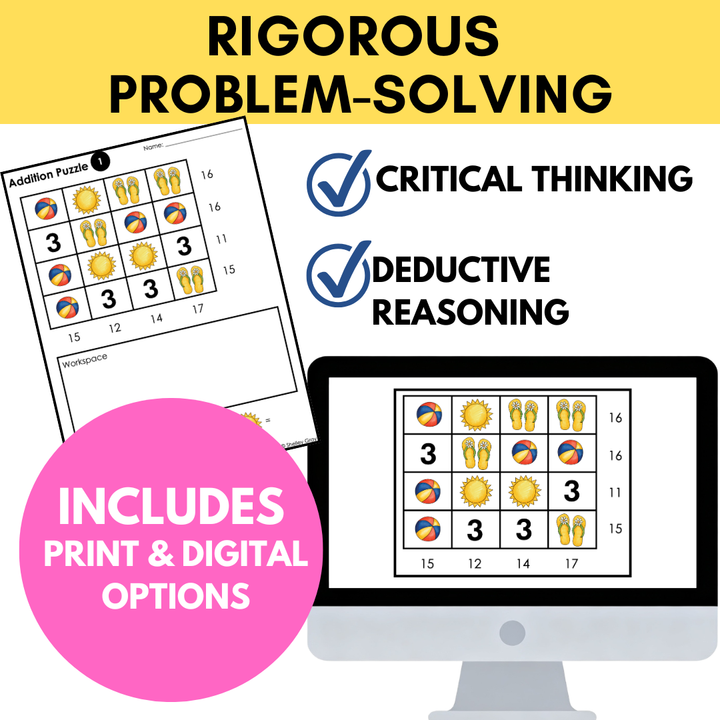 Addition & Subtraction Problem Solving to 20 Logic Puzzles | Critical Thinking