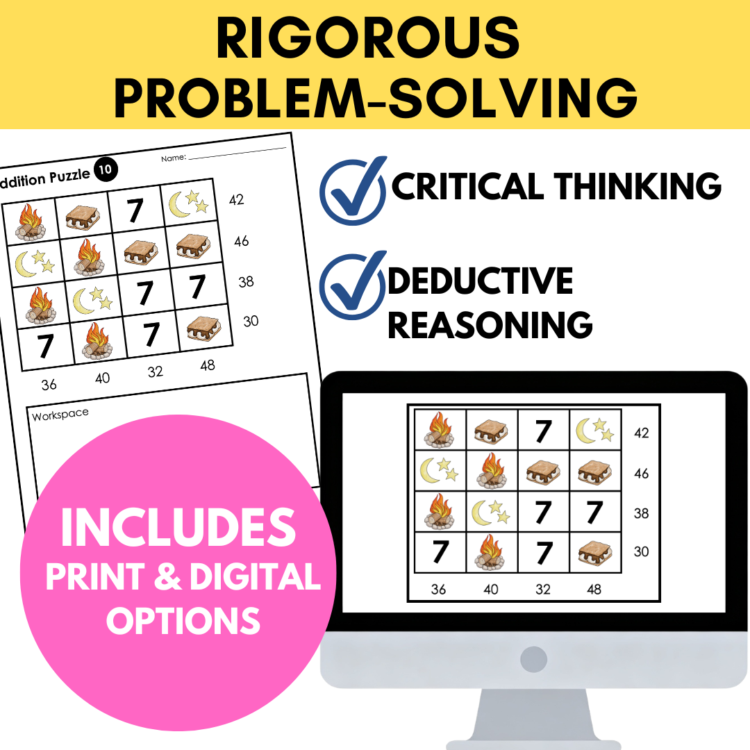Addition & Subtraction Problem Solving to 50 Logic Puzzles | Critical Thinking