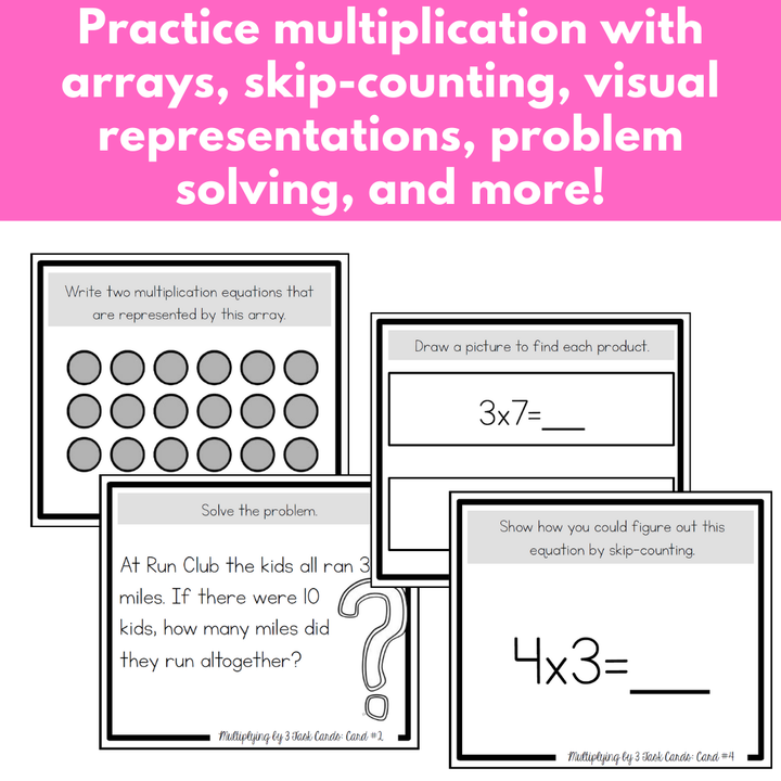 Multiplication Task Cards - x3 Multiplication Facts