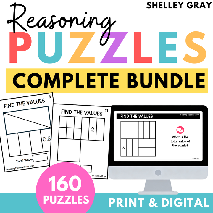 Math Reasoning Puzzles Values to 500 Bundle | Problem Solving Critical Thinking
