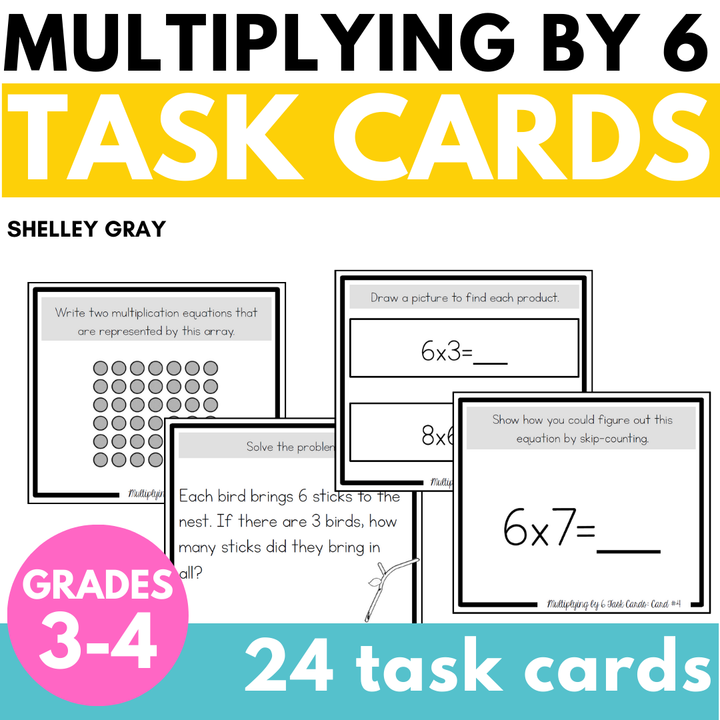 Multiplication Task Cards - x6 Multiplication Facts