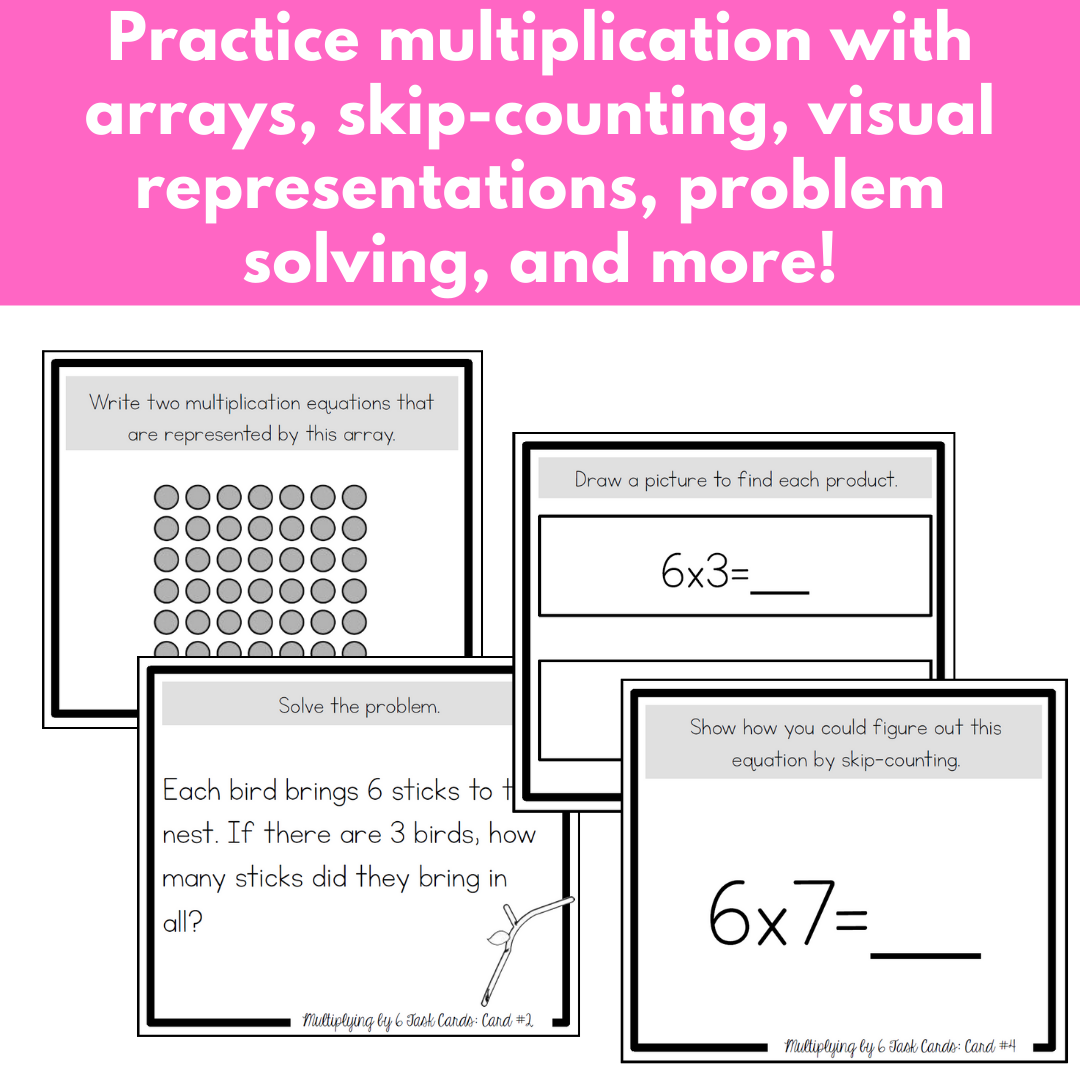 Multiplication Task Cards - x6 Multiplication Facts
