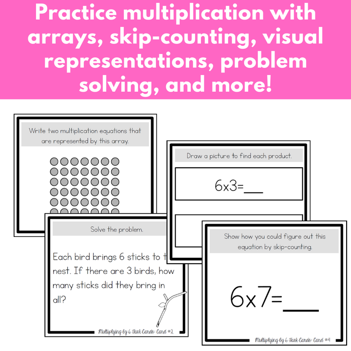Multiplication Task Cards - x6 Multiplication Facts
