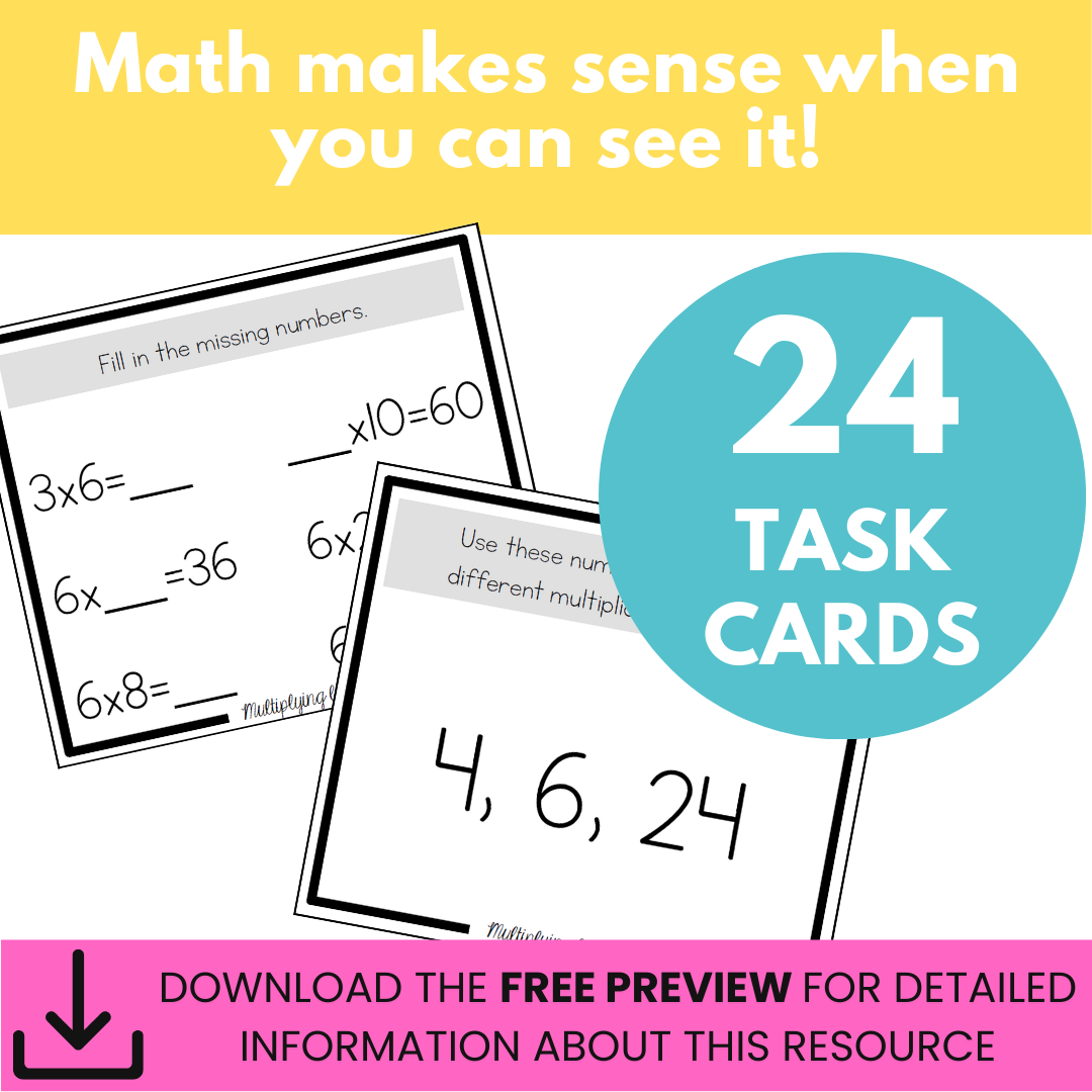 Multiplication Task Cards - x6 Multiplication Facts