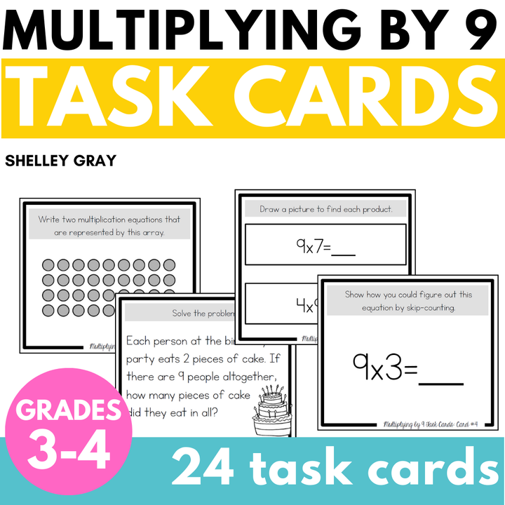 Multiplication Task Cards - x9 Multiplication Facts