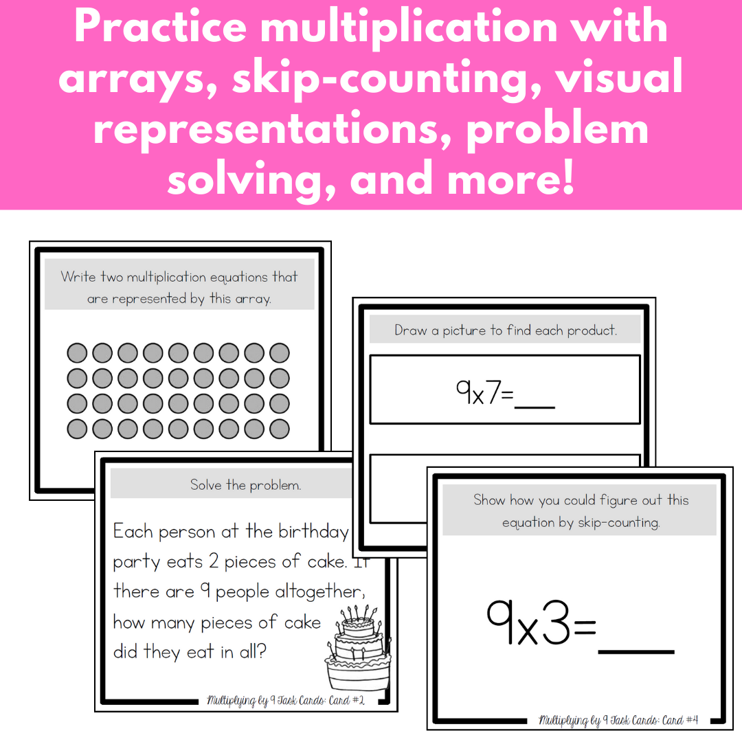 Multiplication Task Cards - x9 Multiplication Facts