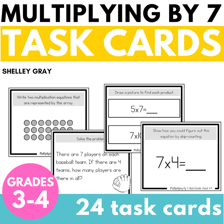 Multiplication Task Cards - x7 Multiplication Facts