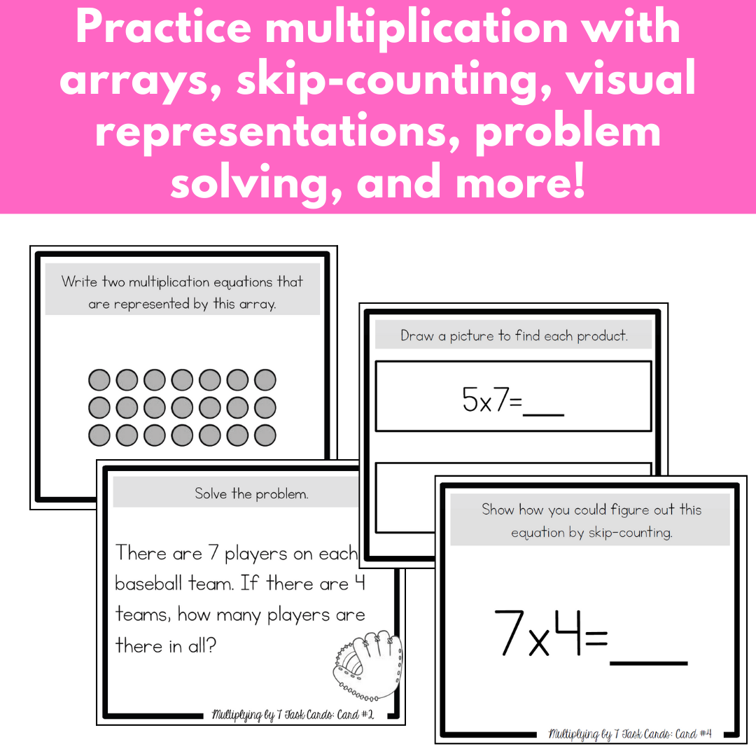 Multiplication Task Cards - x7 Multiplication Facts