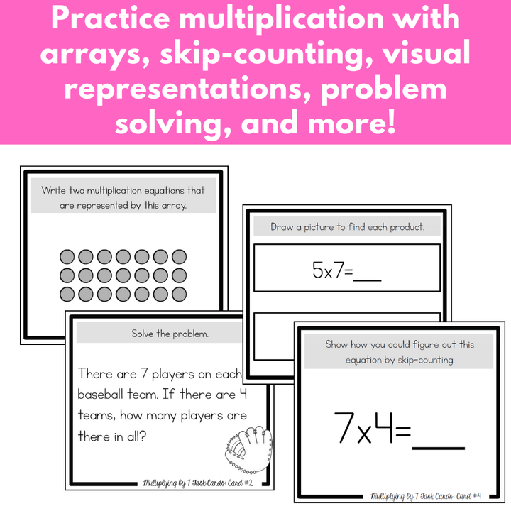 Multiplication Task Cards - x7 Multiplication Facts