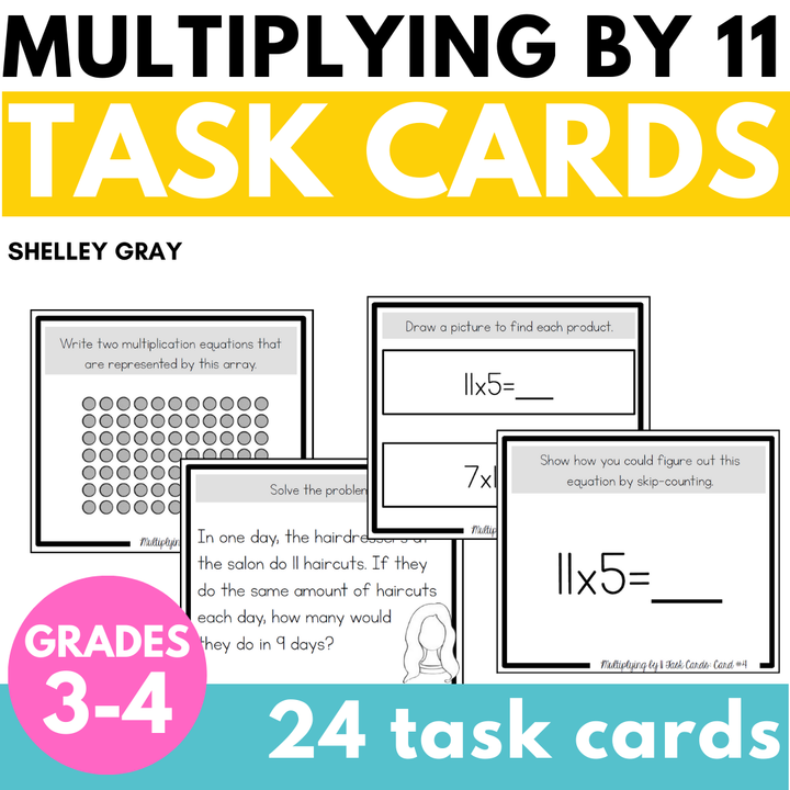 Multiplication Task Cards - x11 Multiplication Facts