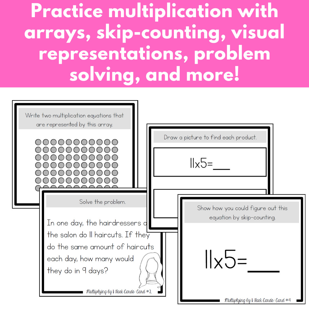 Multiplication Task Cards - x11 Multiplication Facts