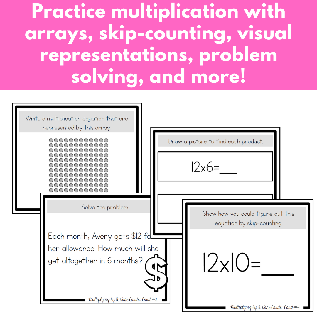 Multiplication Task Cards - x12 Multiplication Facts