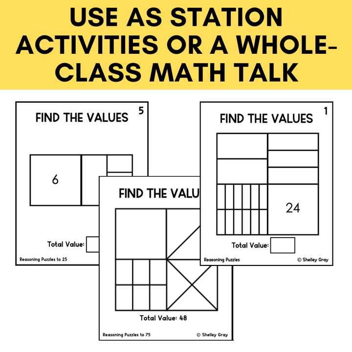 Math Reasoning Puzzles Values to 500 Bundle | Problem Solving Critical Thinking