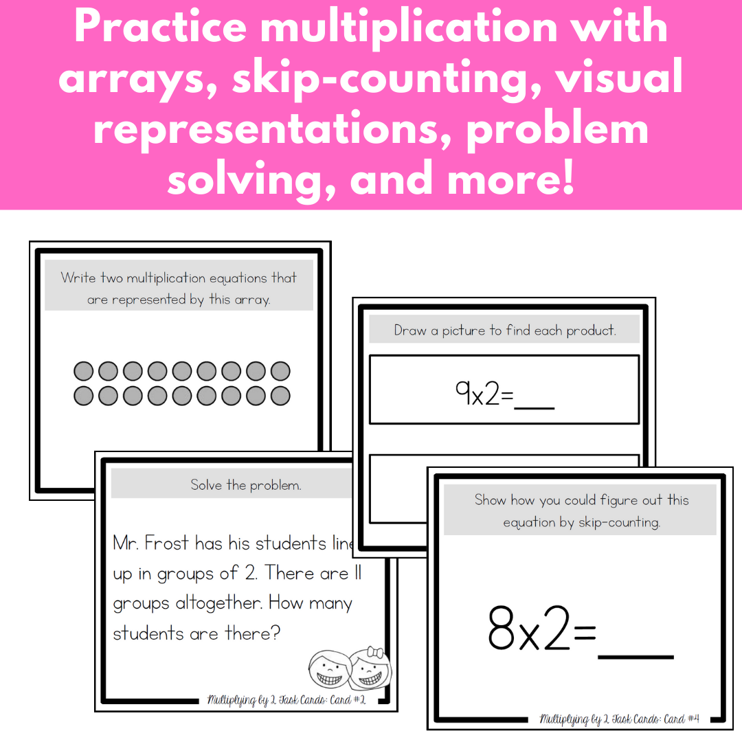 Multiplication Task Cards - x2 Multiplication Facts