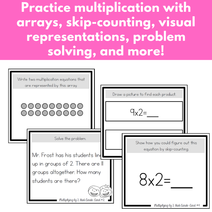 Multiplication Task Cards - x2 Multiplication Facts