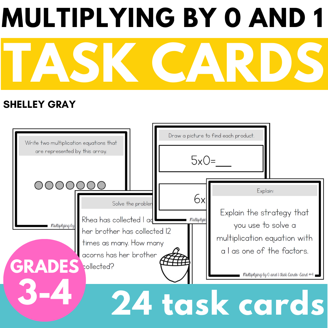 Multiplication Task Cards - x0 and x1 Multiplication Facts